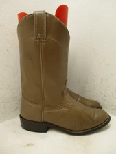 Laredo Tan Brown Leather Roper Cowboy Boots Womens Size 6 M Style 60324 USA