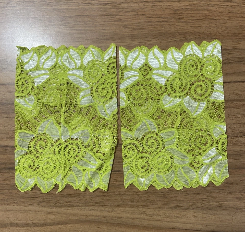 Juego de 5 pares de puños/toppers de botas de encaje elástico aspecto satinado nuevos en paquete Foto 4 de 4