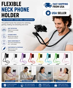 360° Support de téléphone flexible en neck Support suspendu pour le bureau de lit Voyage USA