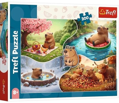 NEW Trefl Jigsaw Puzzle 300 Pieces 8+ Ages Four Seasons with Capybaras