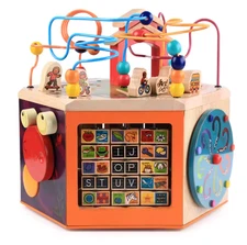 Wooden Activity Cube 6-in-1 Learning Center | Montessori Busy Play Station