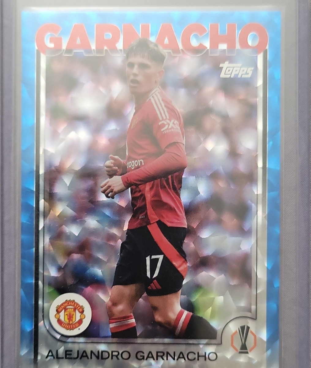2024-25 Topps UEFA Garnacho Icy Blue /75 #147 Manchester United
