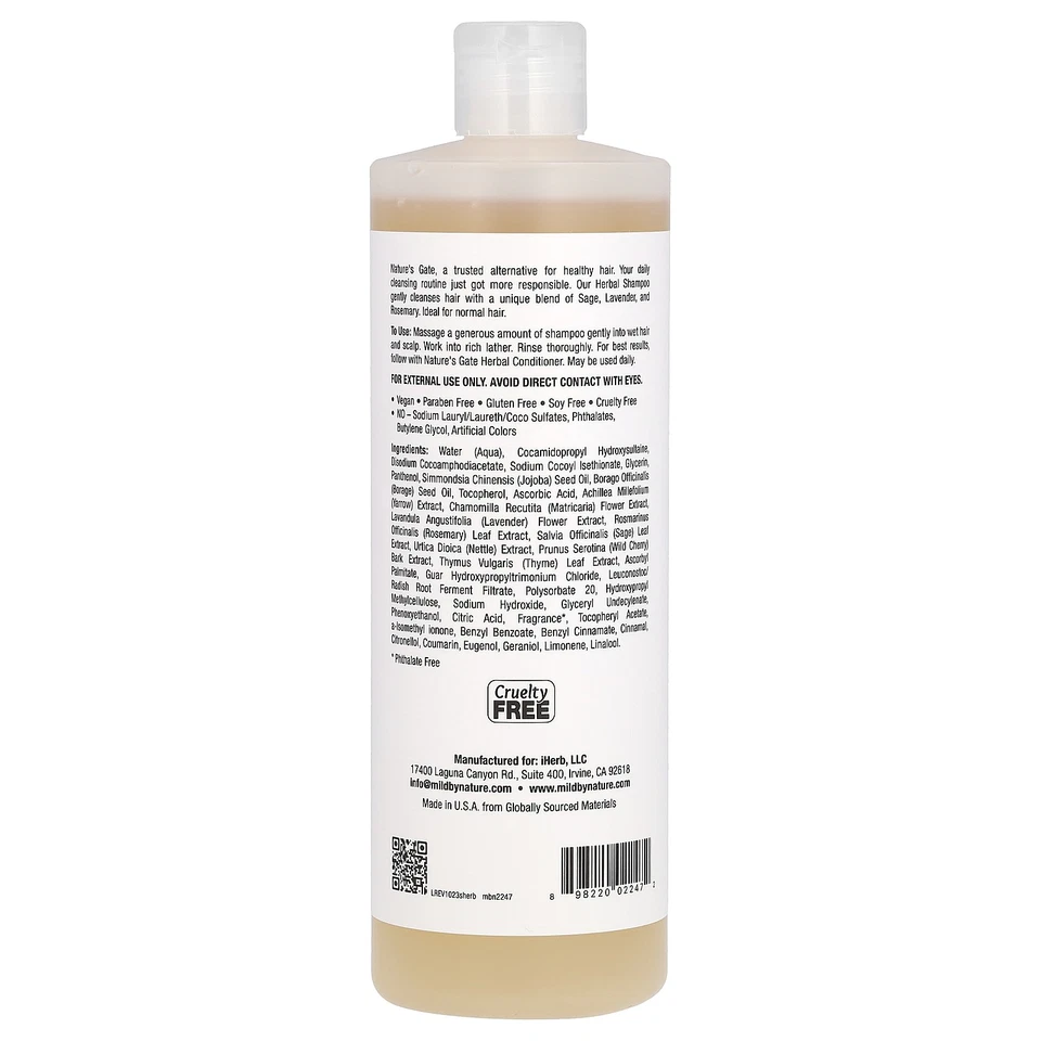 (Nature's Gate), Herbal Shampoo for Normal Hair, 16 fl oz (473 ml) - Image 2 of 4