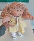 Vintage Cabbage Patch Kids Wheat Blonde Poodle Pigtails Green Eye Orig Clothes