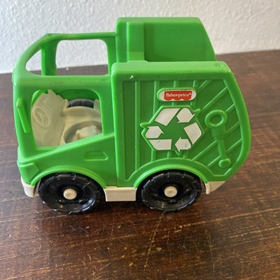 Fisher Price Little People Green Recycle Garbage Dump Truck