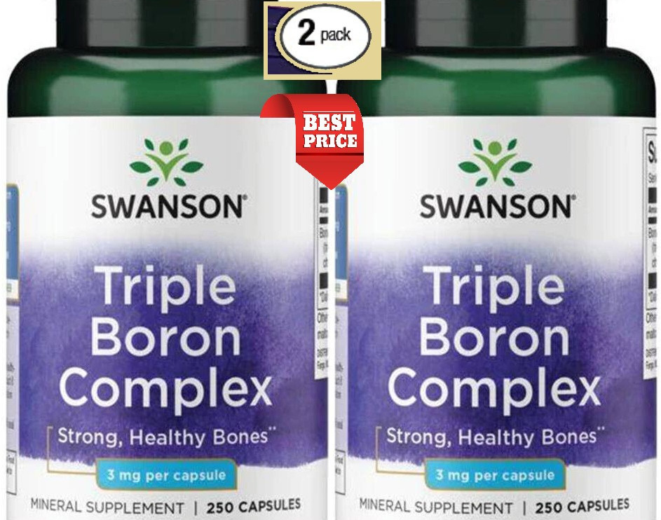 2 Pack, Triple BORON Complex, 500 Caps, 3mg for Bone, Brain,