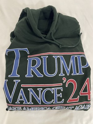 HUNTER GREEN HOODIE TRUMP VANCE 24 MAKE AMERICA GREAT AGAIN 