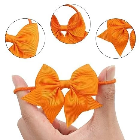 Corbatas de pelo con lazos para bebés niñas, soportes elásticos de cola de caballo de 3 pulgadas verde.  Foto 3 de 4