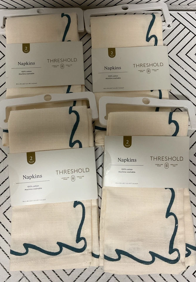 🥥 Threshold Coastal 2pk Solid Napkins Blue Wave 18” X 18”🆕LOT OF 4‼️ - Image 2 of 4