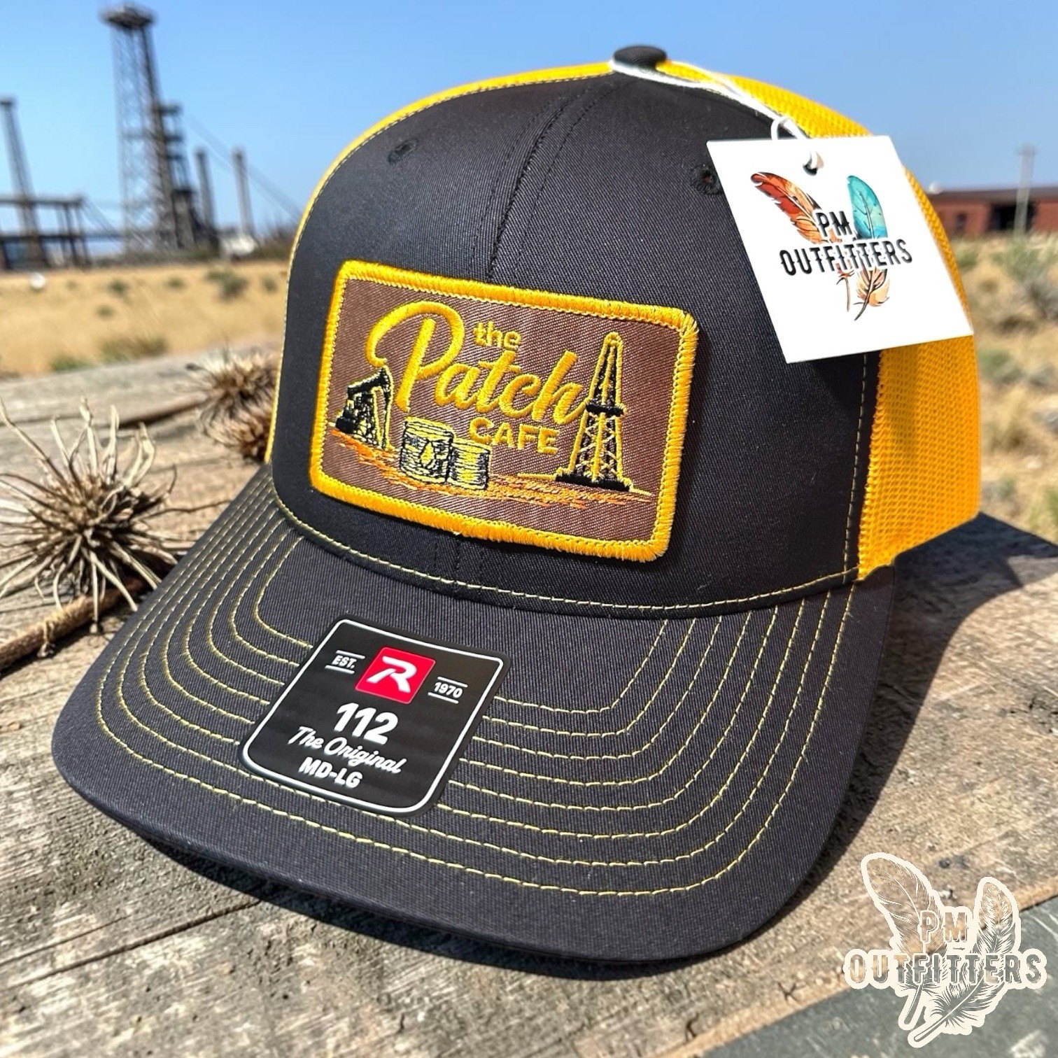 The Patch Cafe Oil Field Trucker Hat Richardson 112 Black Gold Landman