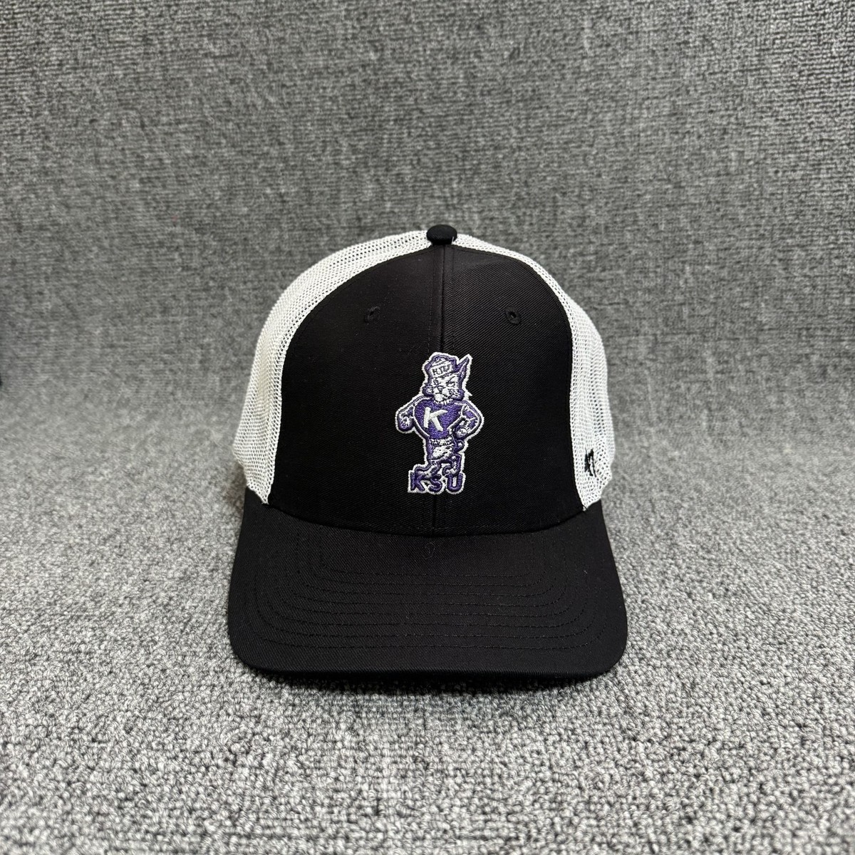 '47 Brand Kansas State Wildcats Trucker Snapback Black White Hat Retro