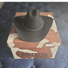 Resistol Western Hat Black Size 57 (7 1/8) wi...