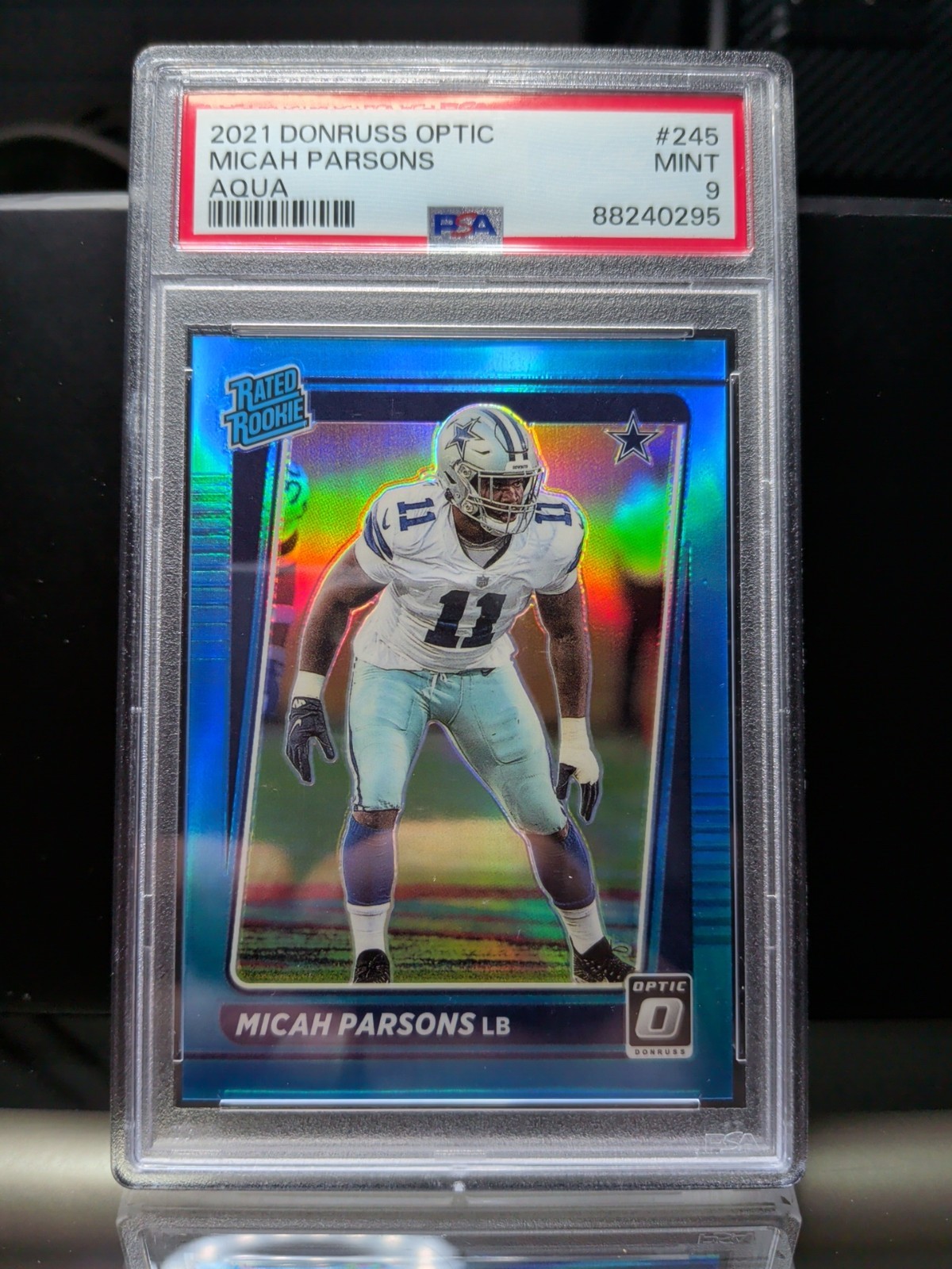 2021 Panini Donruss Optic - Rated Rookie Micah Parsons #245 Aqua Prizm /299 (RC)