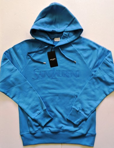 SAINT LAURENT HERREN SWEATSHIRT BLAU KAPUZE GR. S