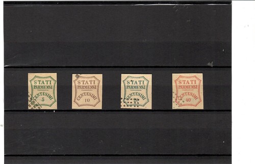 ASI- PARMA-1859-GOV. PROVVISORIO-RIPRODUZIONI 5-10-20-40C.-USATI-SPED. GRATUITA