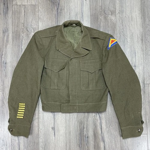 Vintage WW2 US Army Ike Field Jacket Military Men’s Sz 36 R Olive Green Wool