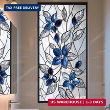 Stained Glass Window Privacy Film Static Cling - Rainbow Glass Decorative Sun Bl
