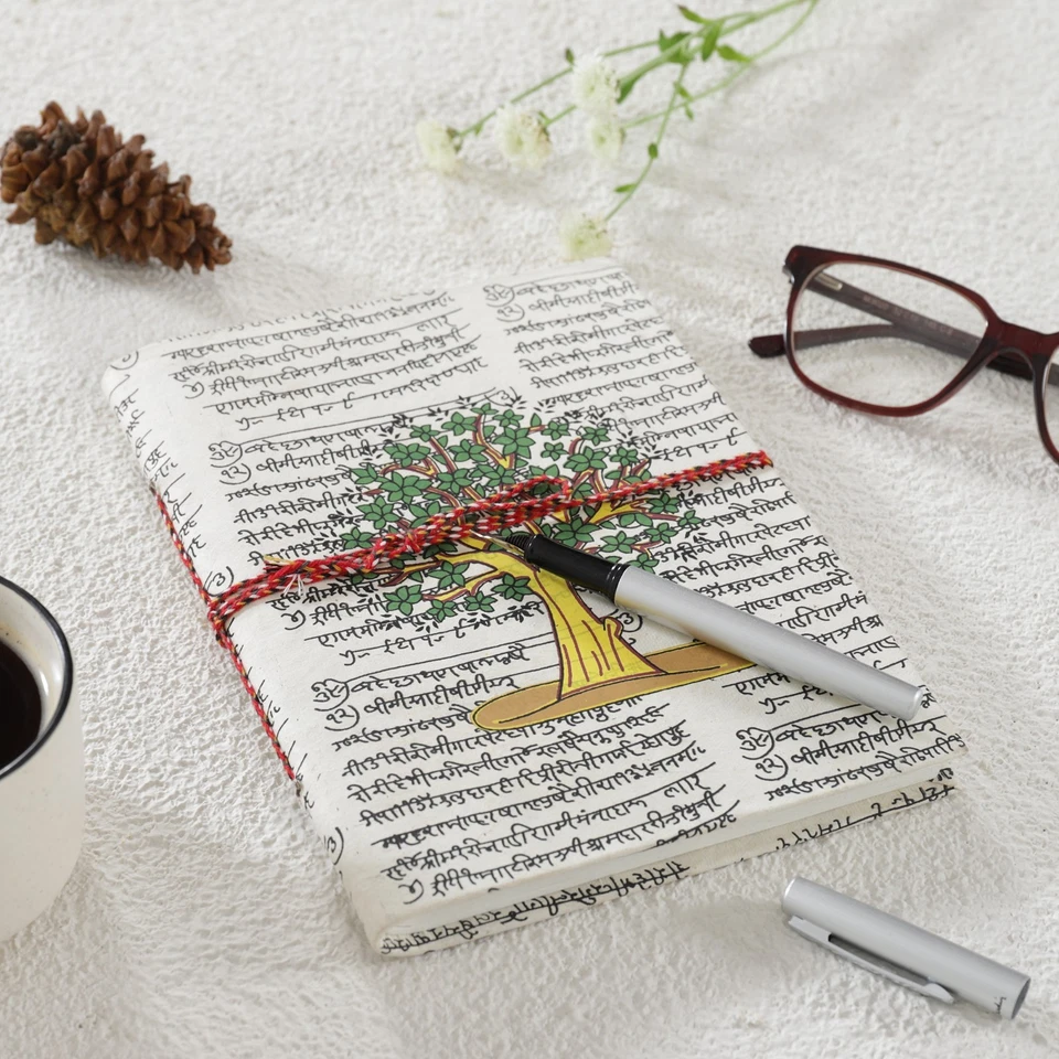 Large Hand Printed Journal Tree Handmade Gifts Diaries Diary Notebook 20x15cm - Image 3 of 4