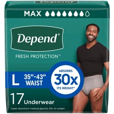Fresh Protection Adult Diapers, Incontinence Underwear for Men, Disposable, M...