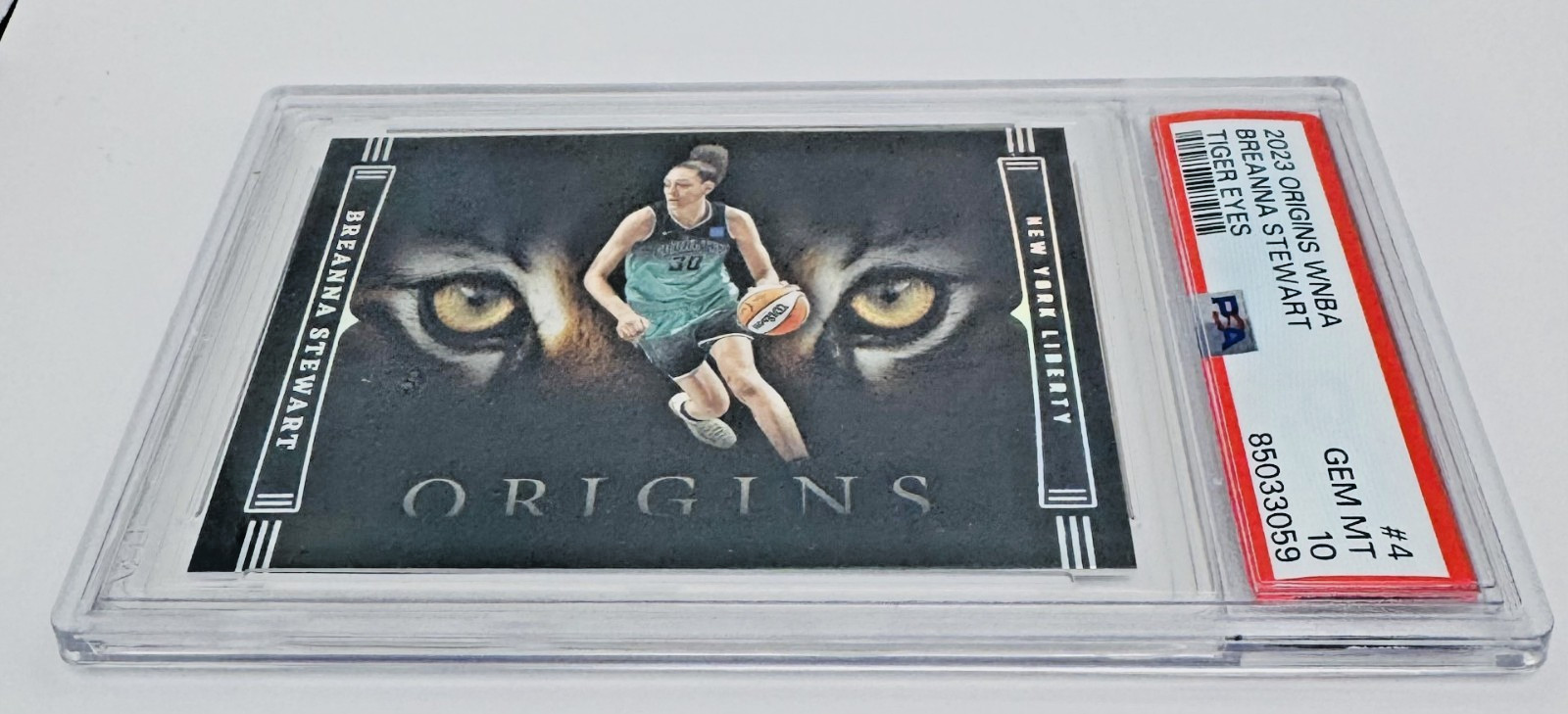 2023 Origins WNBA Breanna Stewart Tiger Eyes Case Hit 🏀PSA 10 POP 4 Liberty SSP view 3