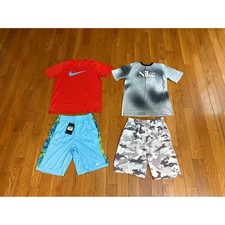 Nike Boys 4 Piece Dri-FIT Athletic Set Red Grey Blue Camo XL 18-20 NEW