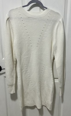 NWT Endless Rose White Long Sleeve Sweater Mini Dress Women - Size Medium