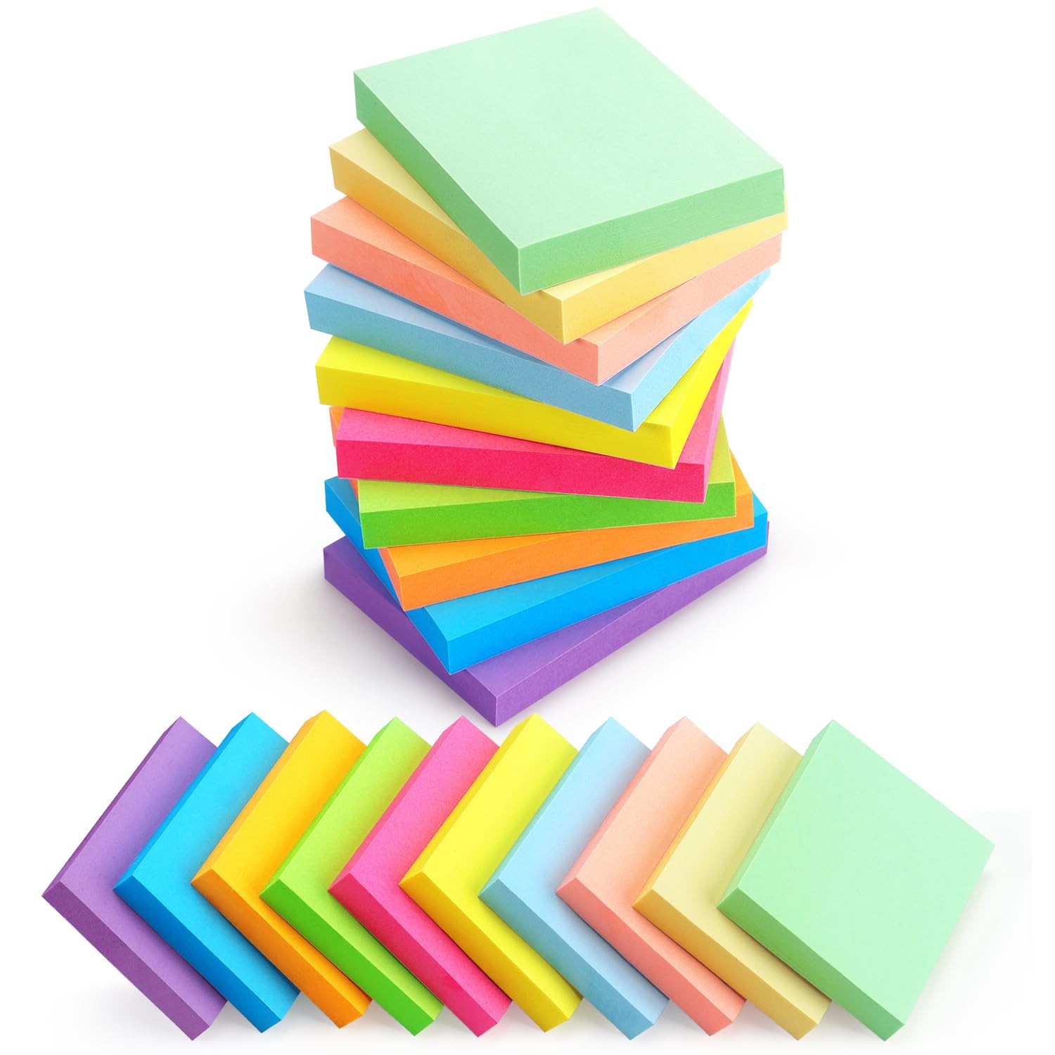 Sticky Notes 1.5x2 Self-Stick Notes 10 Bright Multi Colors Sticky Notes 20 Pads-image