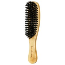 Boar Bristle Slick Back Hair Brush for Smoothing & Styling – Wide 7-Row brown