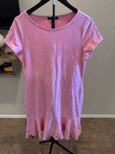 Lauren Ralph Lauren midi Dress Ruffle Bottom Pink Medium 