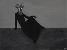 9x12' Original acrylic painting, gothic artwork, alternative home decor