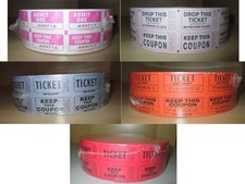 Roll of 2000 Double Stub Tickets Door Prize Raffle 50/50 Carnival Events