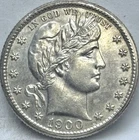 1900-S Barber Silver Quarter, AU++/Unc, San Francisco Mint￼