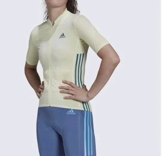 Camiseta deportiva de ciclismo Adidas Parley para mujer S verde claro 3 rayas manga corta para bicicleta Foto 4 de 4