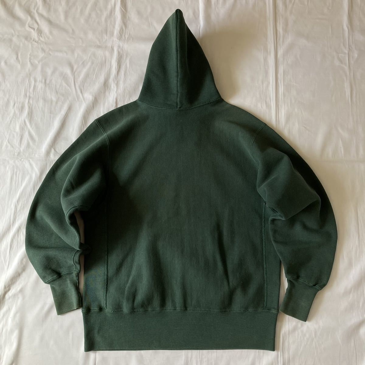 Vintage 1970's Champion Reverse Weave Hoodie Size L Green Length 64.5cm image 7