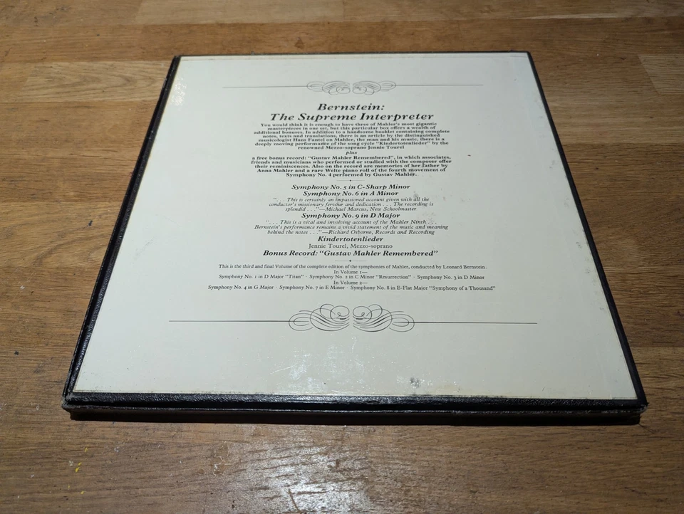 Mahler Symphonies Vol. 3 Bernstein, Jennie Tourel New York PO CBS Box Set NM - Image 3 of 4