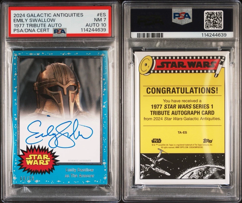 2024 Galactic Antiquities Armorer Emily Swallow 1977 Tribute /50 PSA 7 Auto 10 - Image 3 of 3