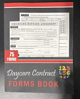 Daycare Childcare Contract Forms Book-75 Forms