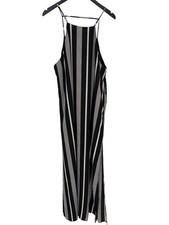 Forever 21Maxi Dress Size XL Contemporary Sleeveless Black White Vertical Stripe