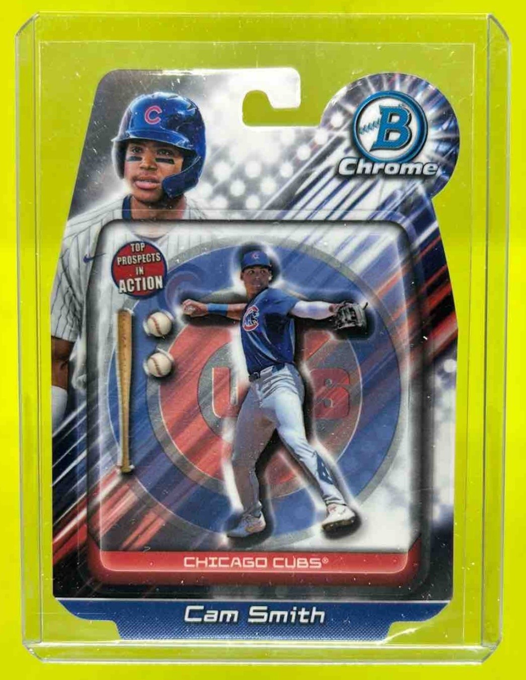 2024 Bowman Baseball Draft Cam Smith In Action #BIA-12 Chicago Cubs