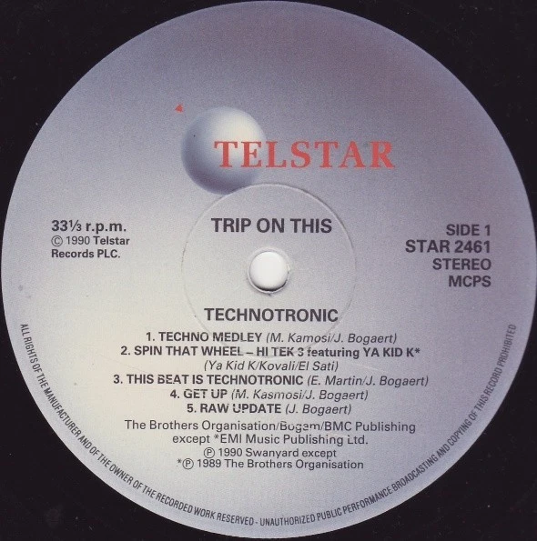 Technotronic – Trip On This (Vinyl, 1990), Original UK Pressung, excellent (EX) - Bild 3 von 4
