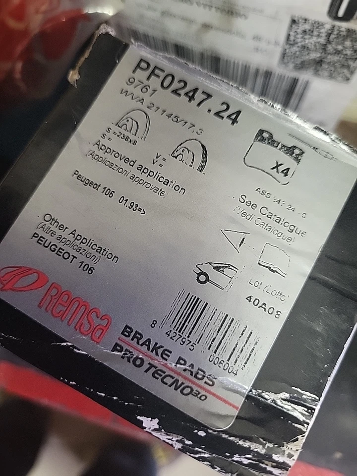PASTIGLIE FRENO ANTERIORE REMSA PF0247.24 PER PEUGEOT 106 01/1990- 4 SENSORI - Immagine 4 di 4