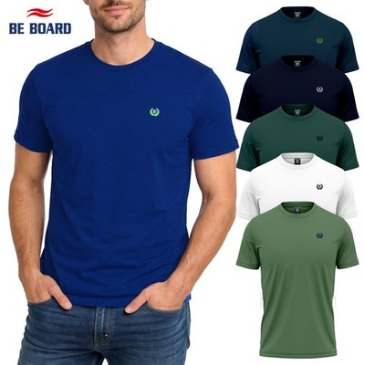 Herren T-Shirt Kurzarm unifarben 100% Baumwolle BE BOARD S M L XL XXL 3XL