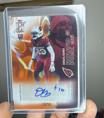 Topps 2025 Denzel Burke Cardinals Rookie Auto Hard Signed #165 Serial #19/50