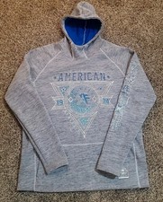 American Fighter Athletics Hoodie Sweatshirt Gray  Blue Men's Large