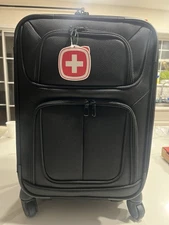 SwissGear Sion Softside Expandable Luggage, Black, Carry-On 21-Inch