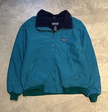 Vintage Lands End Fleece Lined Squall Jacket Large Made In USA Teal