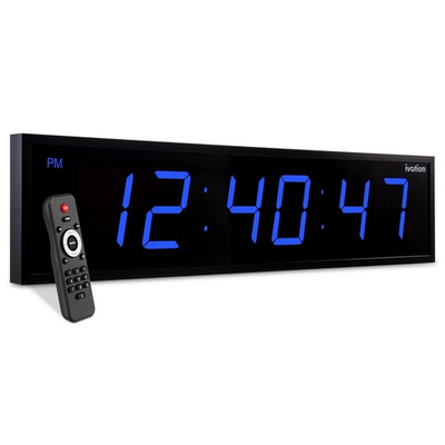 #ad NEW Ivation 48quot; Large LED Digital Wall Clock Blue Display Timer Remote FREE SHIP $199.99