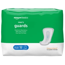 Men's Incontinence Guards Maximum Absorbency 52 Count 1 Pack