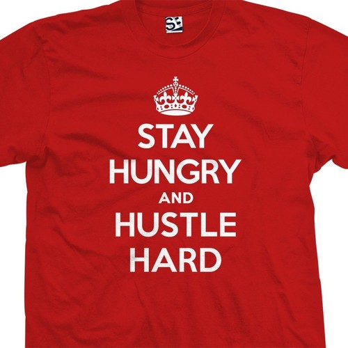 Stay Hungry and Hustle Hard T-Shirt Gym Motivational Inspiration Mens Tee Shirt - Picture 6 of 33