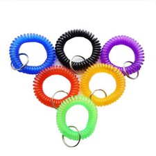 6 Pack Stretchable Wrist Keychain Key Holder Wristlet Flexible Spiral Coil Band